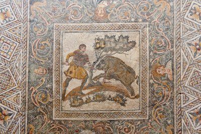The Boar Hunt Mosaic by Unbekannt Unbekannt